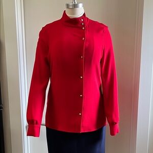 Carlisle Red Button-Up Blouse